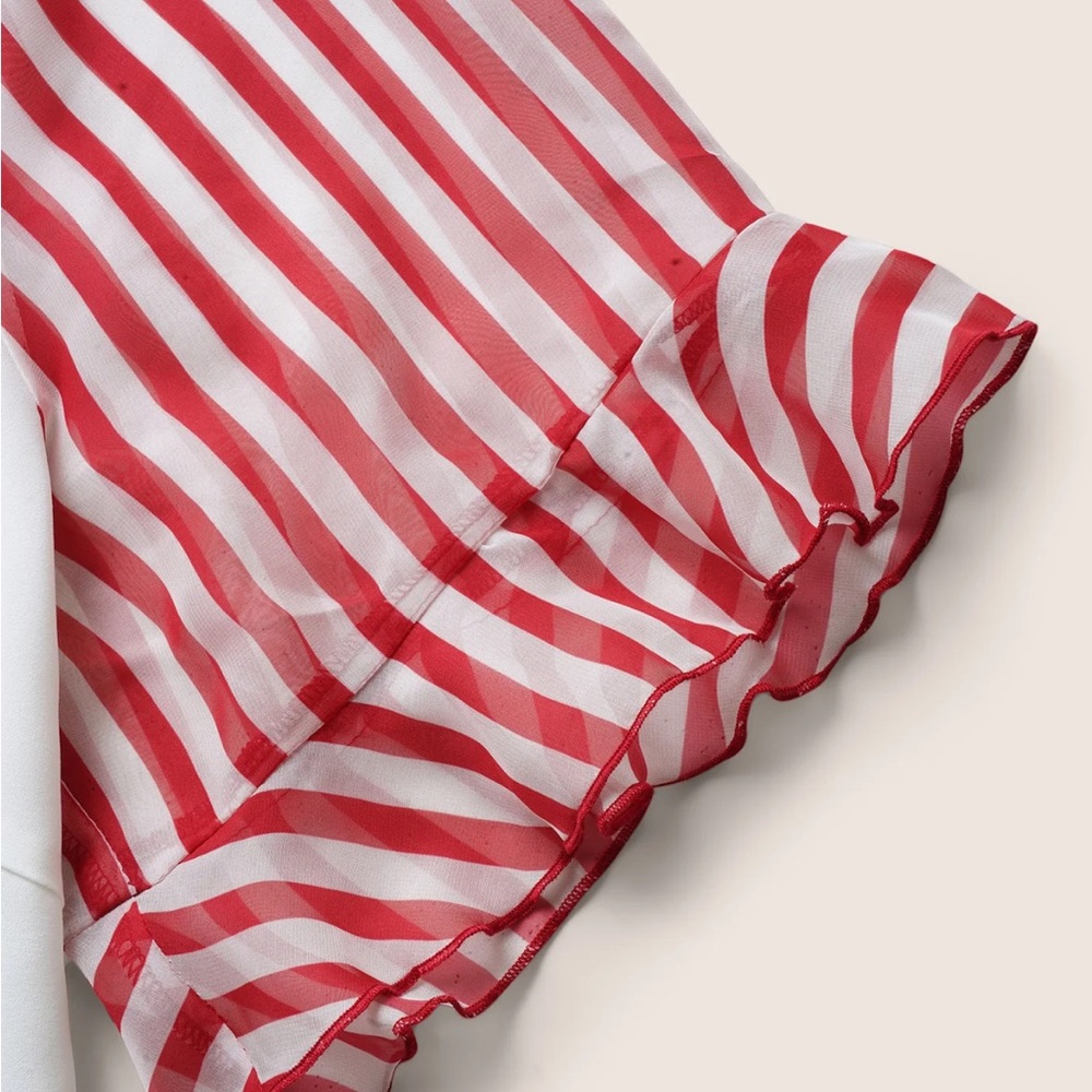 Bloomchic Star & Striped Ruffles Raglan Sleeve Blouse - Picture 6 of 8